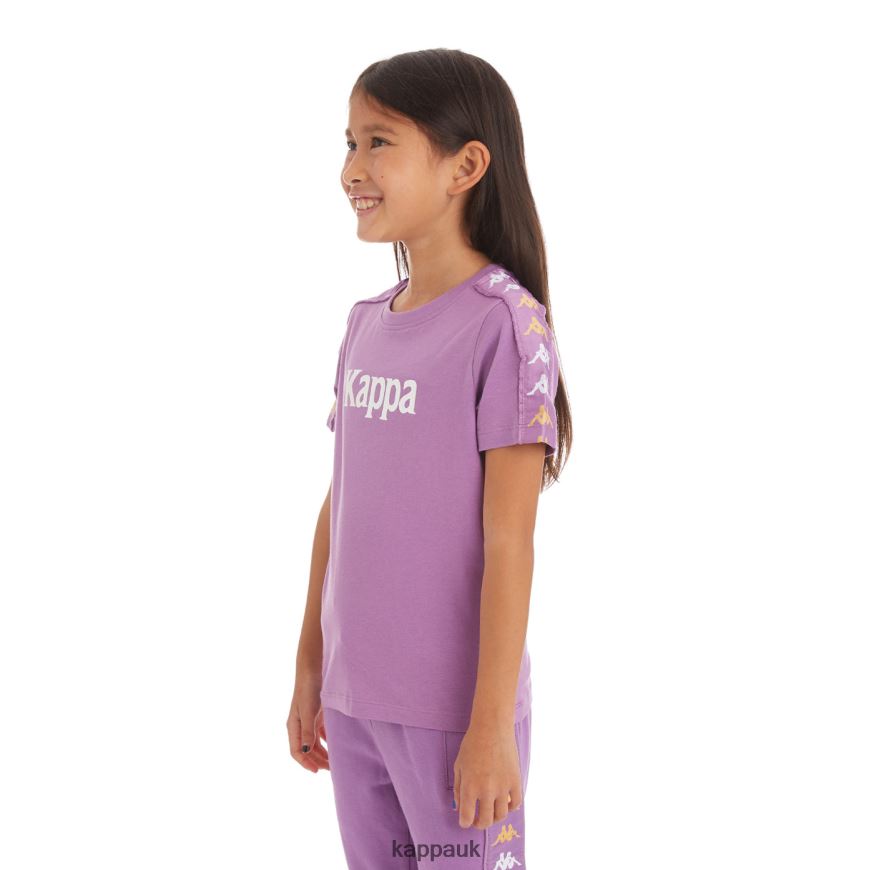 Kappa Kids 222 Banda Bendocin T-Shirt Violet Lavender 408H4N747 - Kappa Tracksuit UK