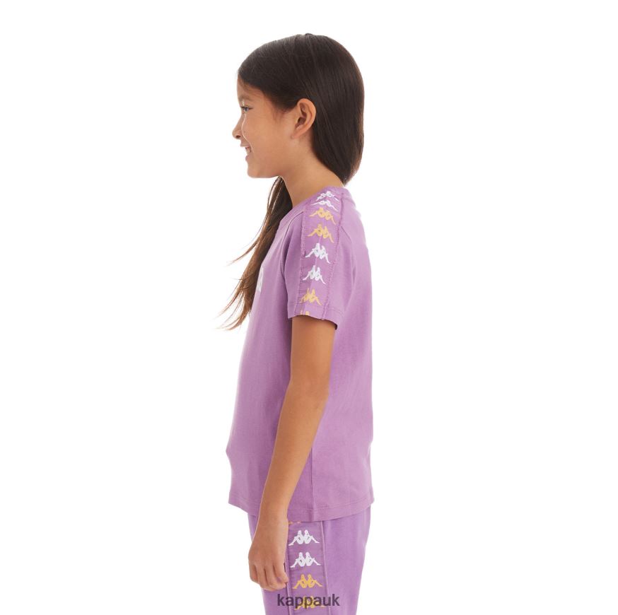 Kappa Kids 222 Banda Bendocin T-Shirt Violet Lavender 408H4N747 - Kappa Tracksuit UK
