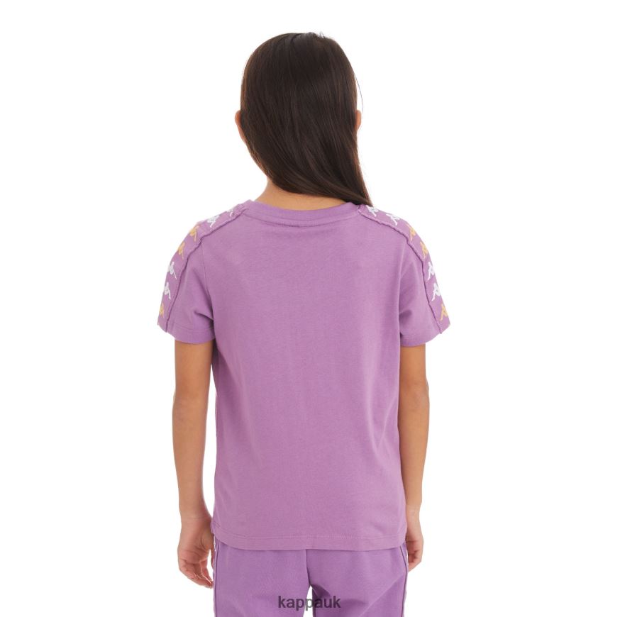 Kappa Kids 222 Banda Bendocin T-Shirt Violet Lavender 408H4N747 - Kappa Tracksuit UK