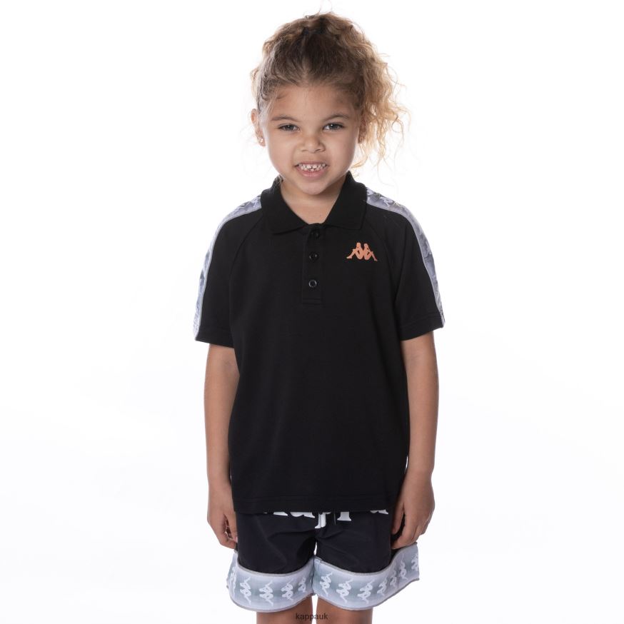 Kappa Kids 222 Banda Calgar Polo Jet Black 408H4N653 - Kappa Trainers UK