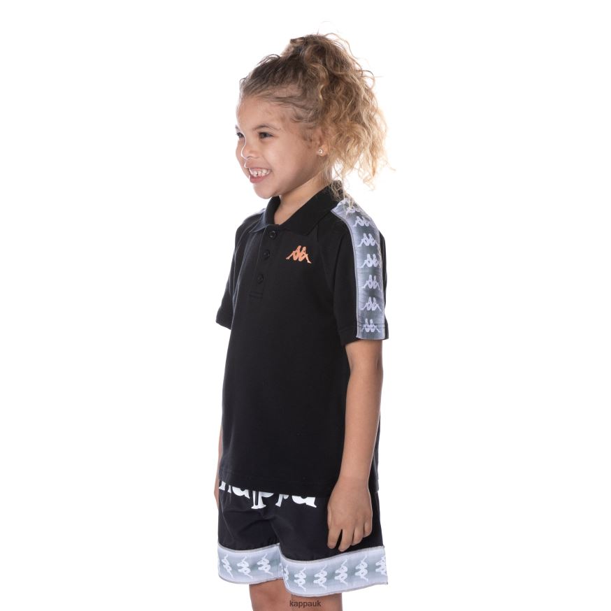Kappa Kids 222 Banda Calgar Polo Jet Black 408H4N653 - Kappa Trainers UK