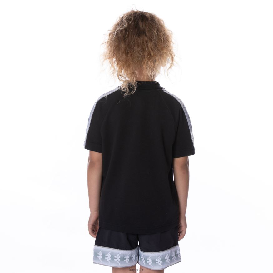 Kappa Kids 222 Banda Calgar Polo Jet Black 408H4N653 - Kappa Trainers UK