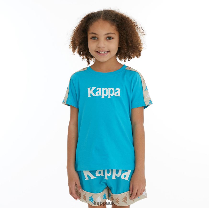Kappa Kids 222 Banda Deto 2 T-Shirt Dark Aqua 408H4N730 - Kappa UK