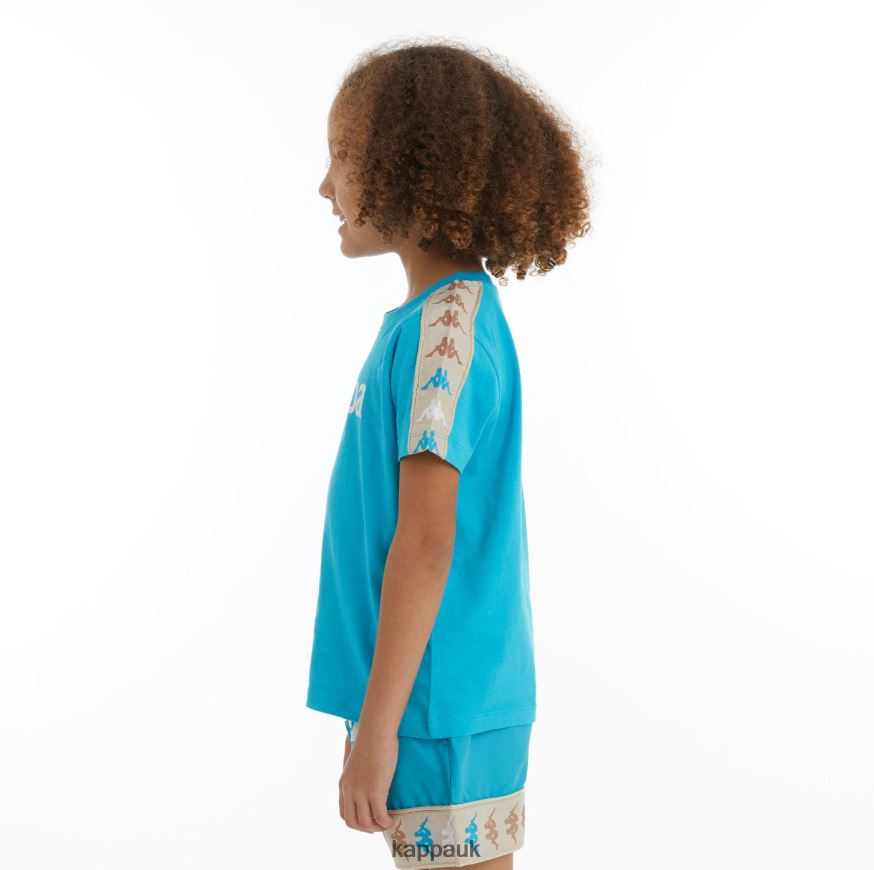 Kappa Kids 222 Banda Deto 2 T-Shirt Dark Aqua 408H4N730 - Kappa UK