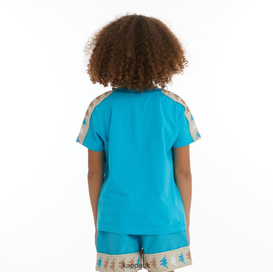Kappa Kids 222 Banda Deto 2 T-Shirt Dark Aqua 408H4N730 - Kappa UK