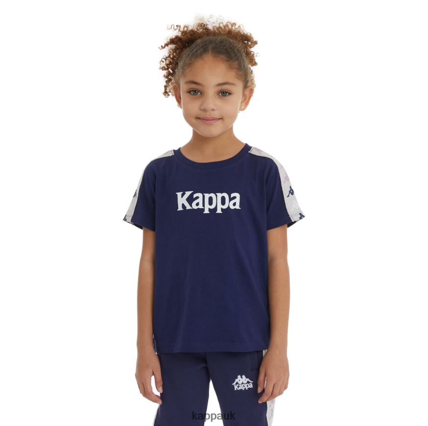 Kappa Kids 222 Banda Deto 2 T-Shirt Navy 408H4N732 - Kappa Tracksuit UK