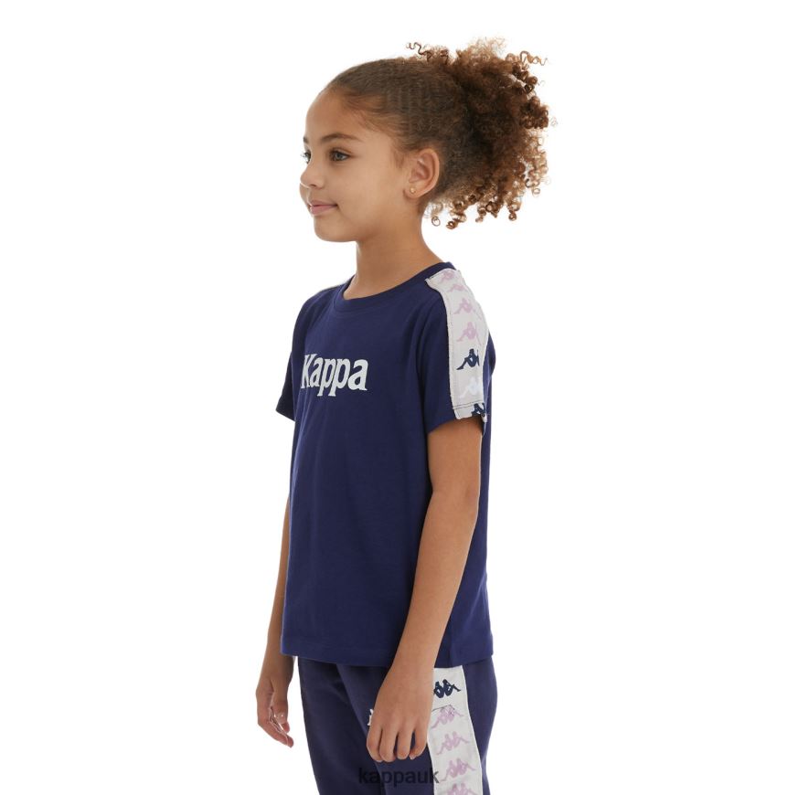 Kappa Kids 222 Banda Deto 2 T-Shirt Navy 408H4N732 - Kappa Tracksuit UK