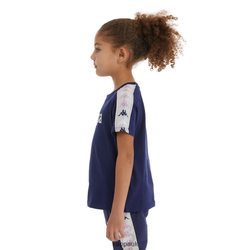 Kappa Kids 222 Banda Deto 2 T-Shirt Navy 408H4N732 - Kappa Tracksuit UK