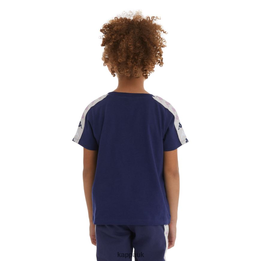 Kappa Kids 222 Banda Deto 2 T-Shirt Navy 408H4N732 - Kappa Tracksuit UK