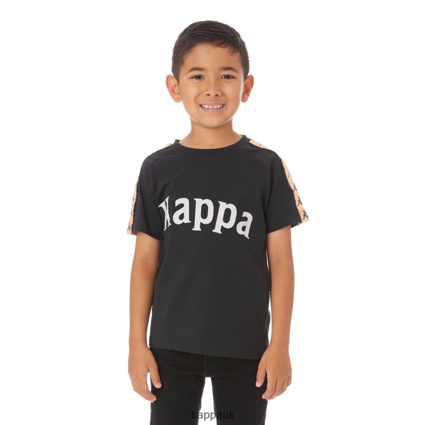 Kappa Kids 222 Banda Deto T-Shirt Black 408H4N779 - Kappa Trainers UK