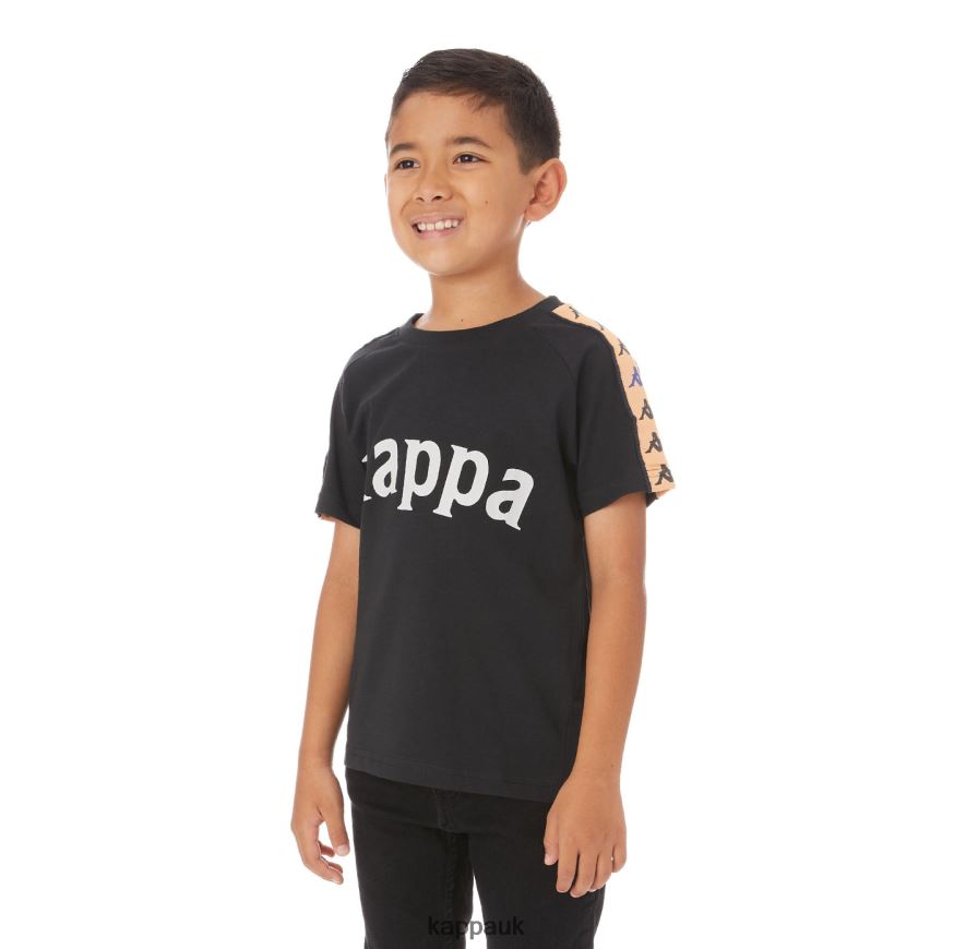 Kappa Kids 222 Banda Deto T-Shirt Black 408H4N779 - Kappa Trainers UK