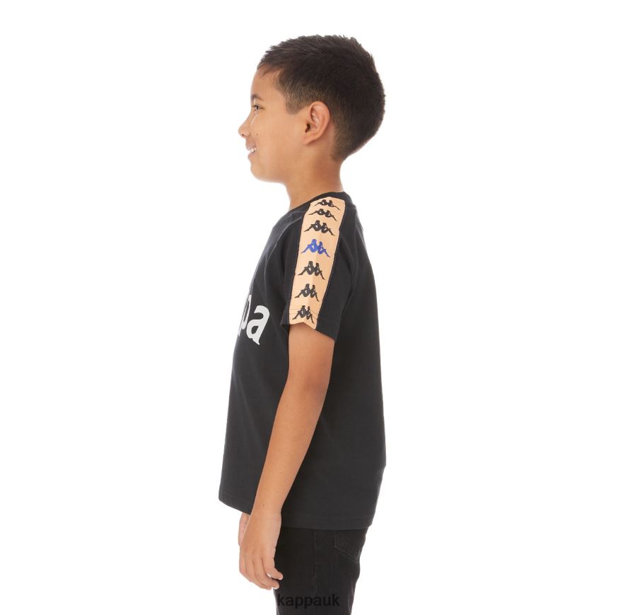 Kappa Kids 222 Banda Deto T-Shirt Black 408H4N779 - Kappa Trainers UK