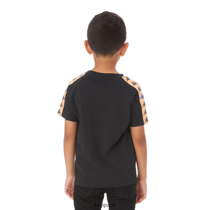 Kappa Kids 222 Banda Deto T-Shirt Black 408H4N779 - Kappa Trainers UK