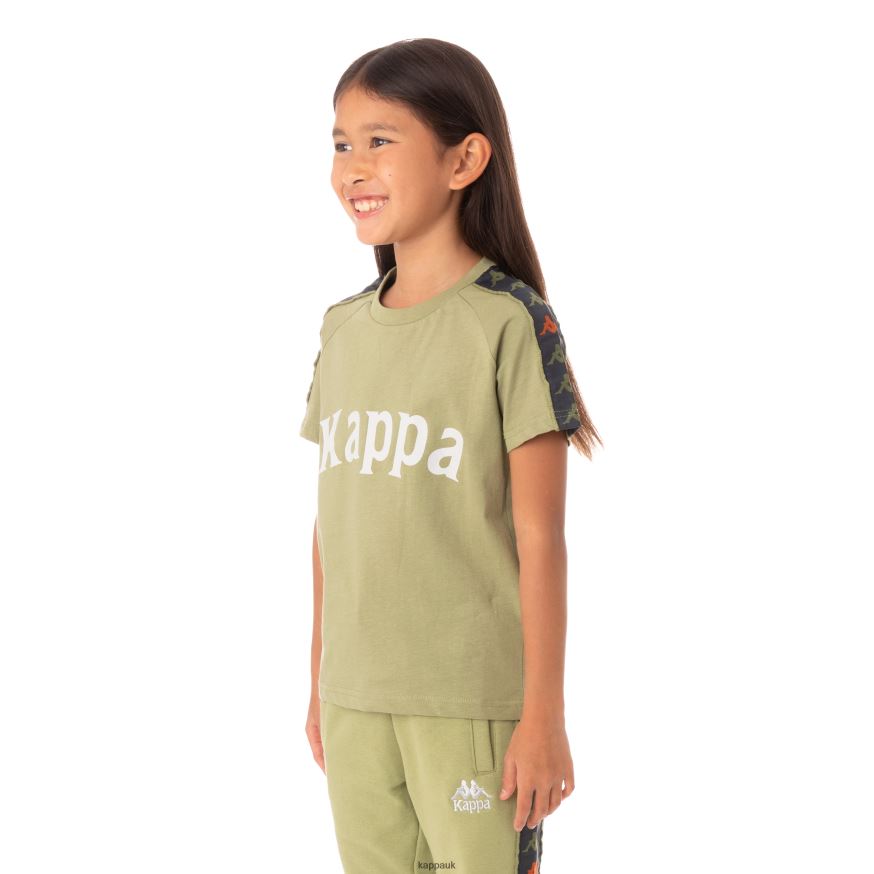 Kappa Kids 222 Banda Deto T-Shirt Green Salvia 408H4N777 - Kappa Tracksuit UK