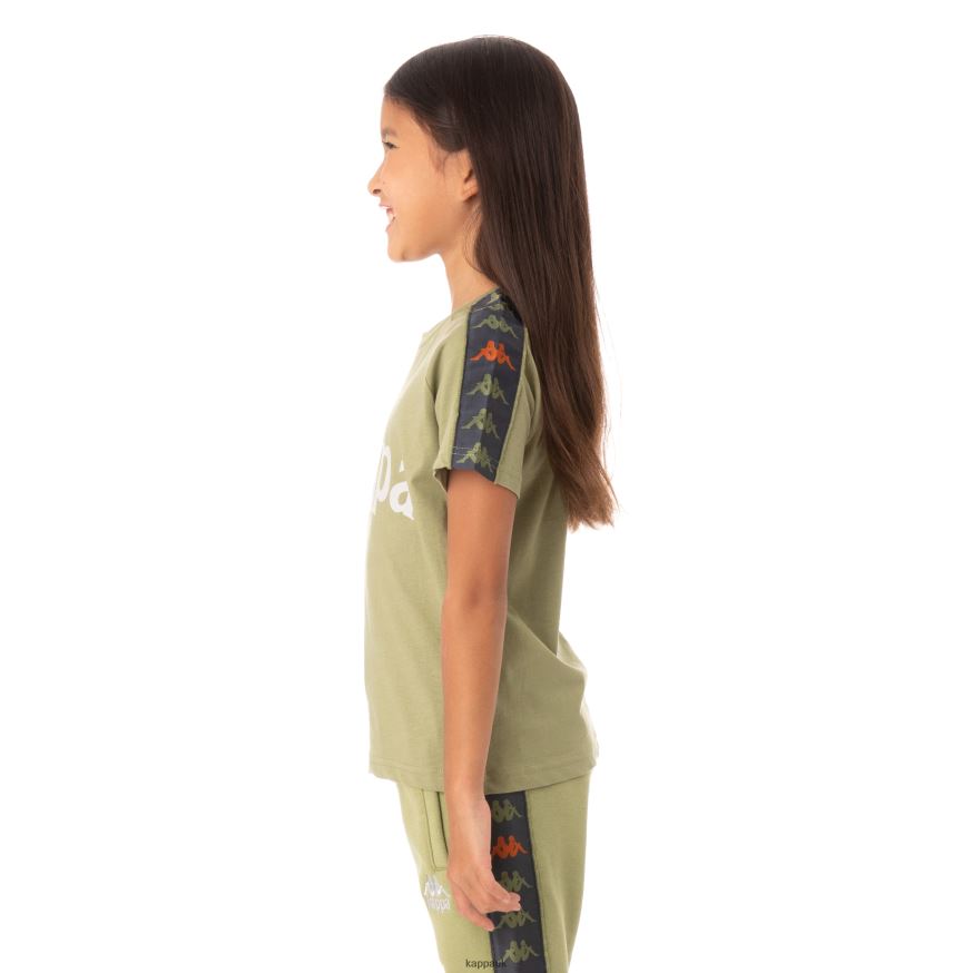 Kappa Kids 222 Banda Deto T-Shirt Green Salvia 408H4N777 - Kappa Tracksuit UK