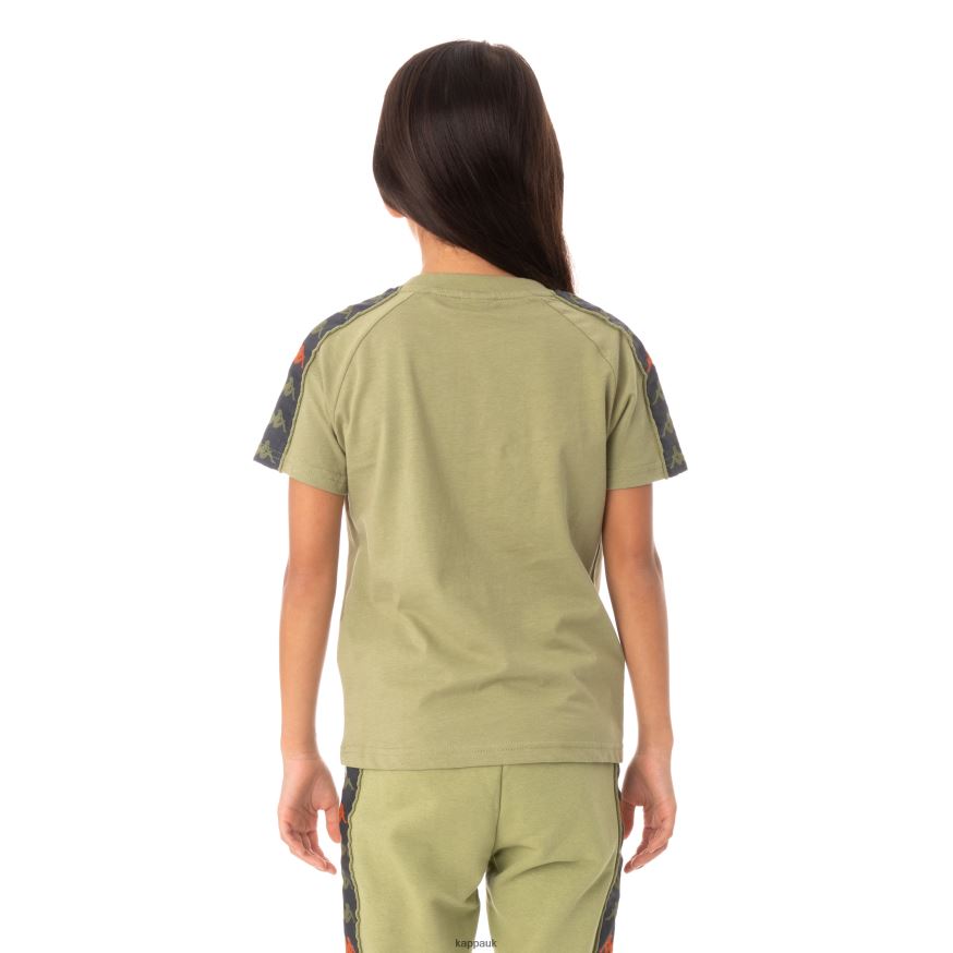 Kappa Kids 222 Banda Deto T-Shirt Green Salvia 408H4N777 - Kappa Tracksuit UK