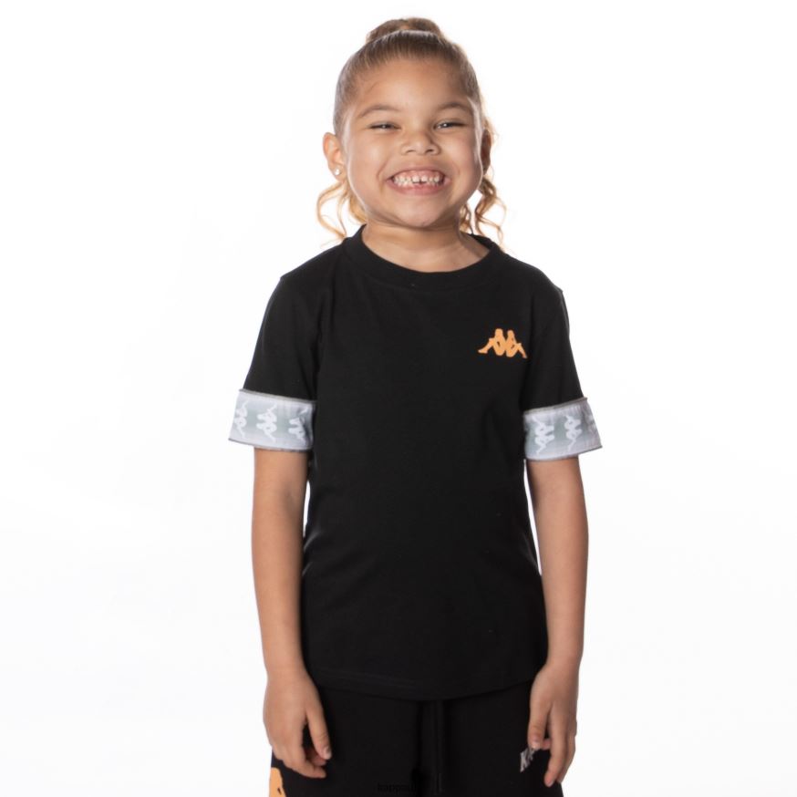 Kappa Kids 222 Banda Torby T-Shirt Jet Black 408H4N654 - Kappa Tracksuit UK