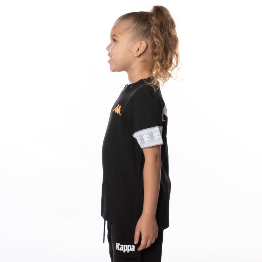 Kappa Kids 222 Banda Torby T-Shirt Jet Black 408H4N654 - Kappa Tracksuit UK
