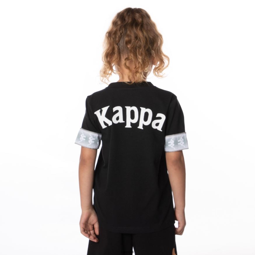 Kappa Kids 222 Banda Torby T-Shirt Jet Black 408H4N654 - Kappa Tracksuit UK