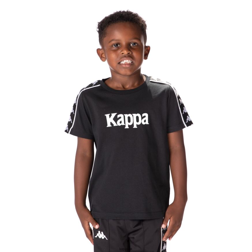 Kappa Kids 222 Banda Torio T-Shirt Black 408H4N672 - Kappa Tracksuit UK