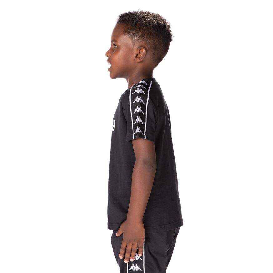 Kappa Kids 222 Banda Torio T-Shirt Black 408H4N672 - Kappa Tracksuit UK