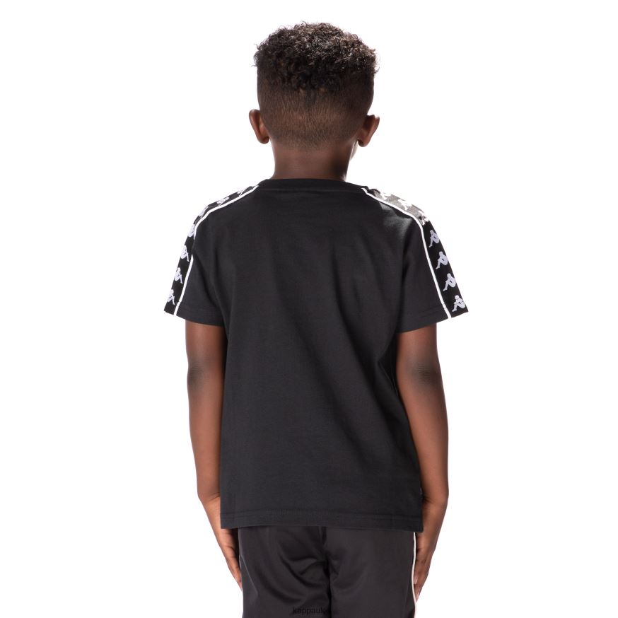 Kappa Kids 222 Banda Torio T-Shirt Black 408H4N672 - Kappa Tracksuit UK