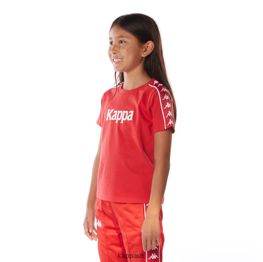 Kappa Kids 222 Banda Torio T-Shirt Red 408H4N671 - Kappa Trainers UK