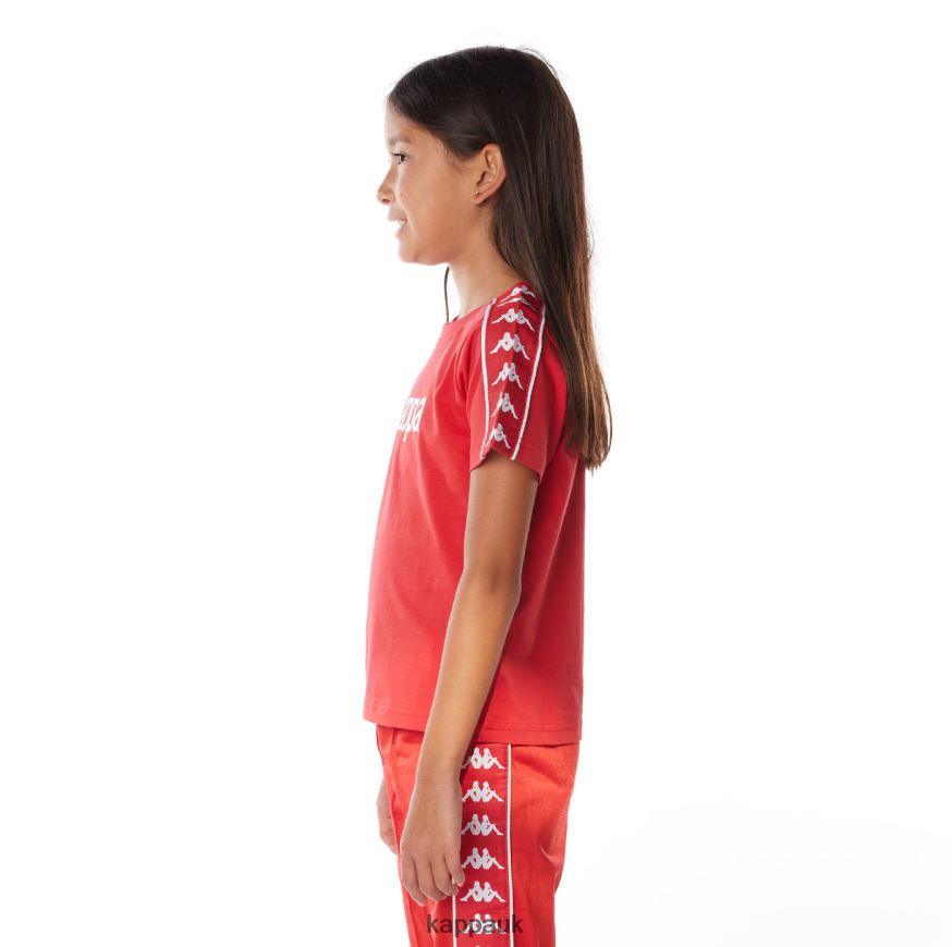 Kappa Kids 222 Banda Torio T-Shirt Red 408H4N671 - Kappa Trainers UK