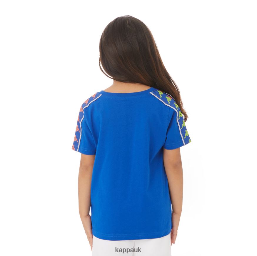 Kappa Kids Authentic Bendoc T-Shirt Blue 408H4N783 - Kappa Tracksuit UK