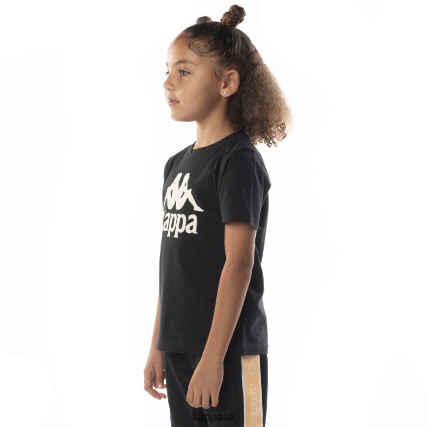 Kappa Kids Authentic Esstesi T-Shirt Black Smoke Sand 408H4N694 - Kappa UK