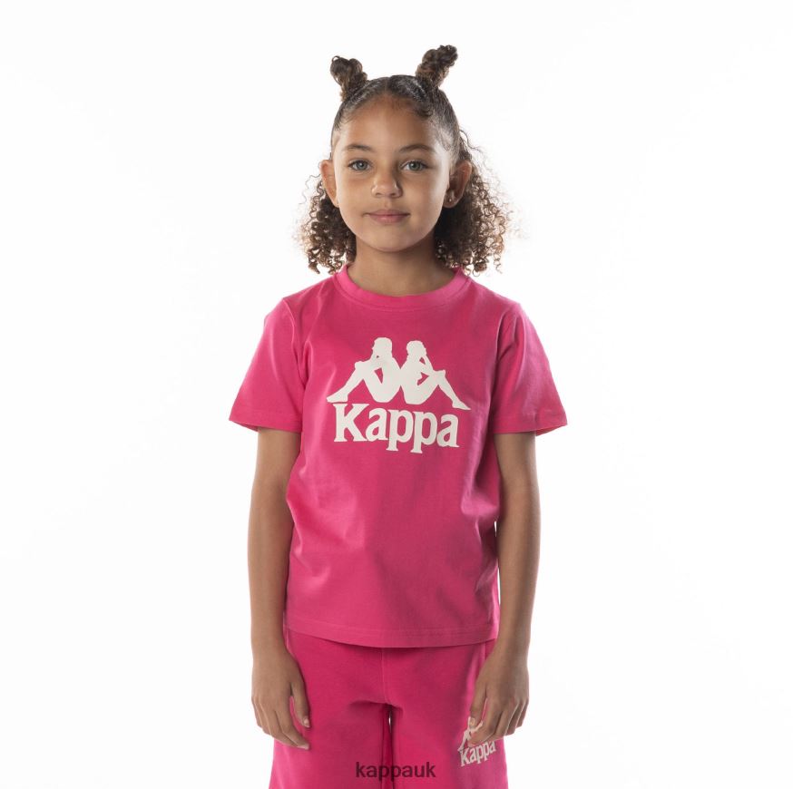 Kappa Kids Authentic Esstesi T-Shirt Pink Sand 408H4N693 - Kappa Tracksuit UK