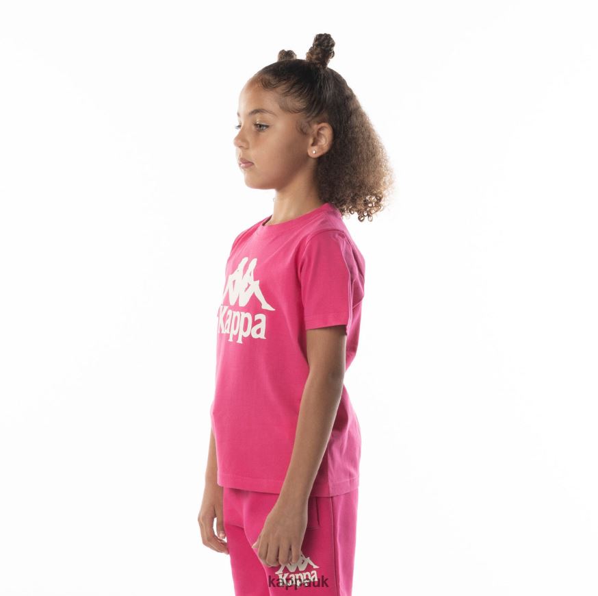 Kappa Kids Authentic Esstesi T-Shirt Pink Sand 408H4N693 - Kappa Tracksuit UK