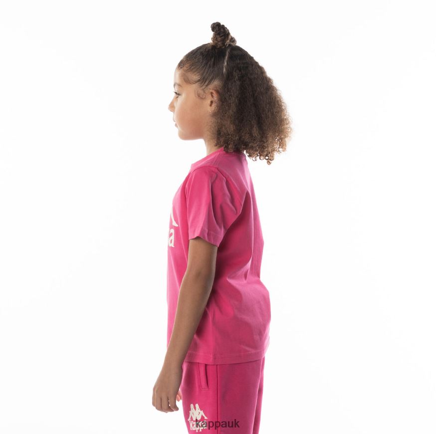 Kappa Kids Authentic Esstesi T-Shirt Pink Sand 408H4N693 - Kappa Tracksuit UK
