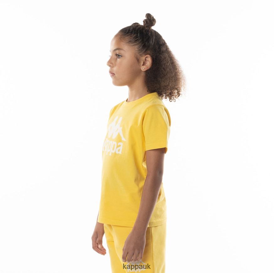 Kappa Kids Authentic Esstesi T-Shirt Yellow Sand 408H4N691 - Kappa UK
