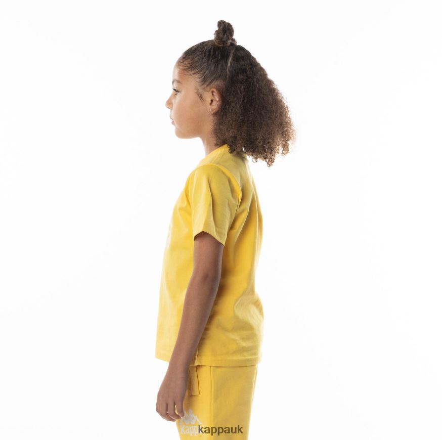 Kappa Kids Authentic Esstesi T-Shirt Yellow Sand 408H4N691 - Kappa UK