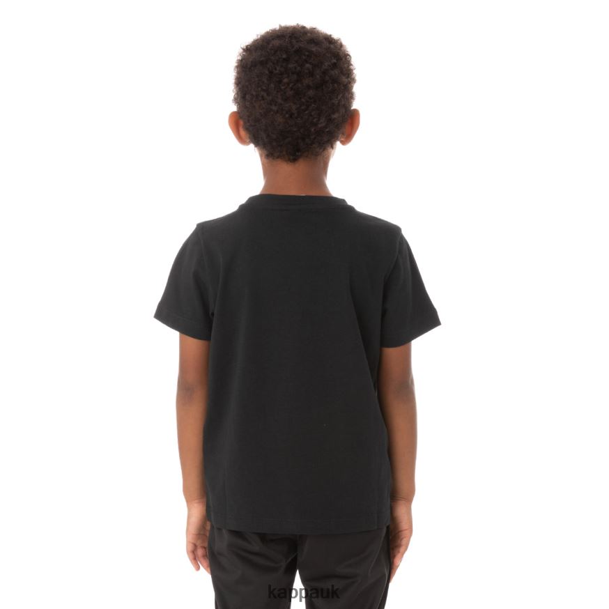 Kappa Kids Authentic Estessi T-Shirt Black 408H4N669 - Kappa Tracksuit UK