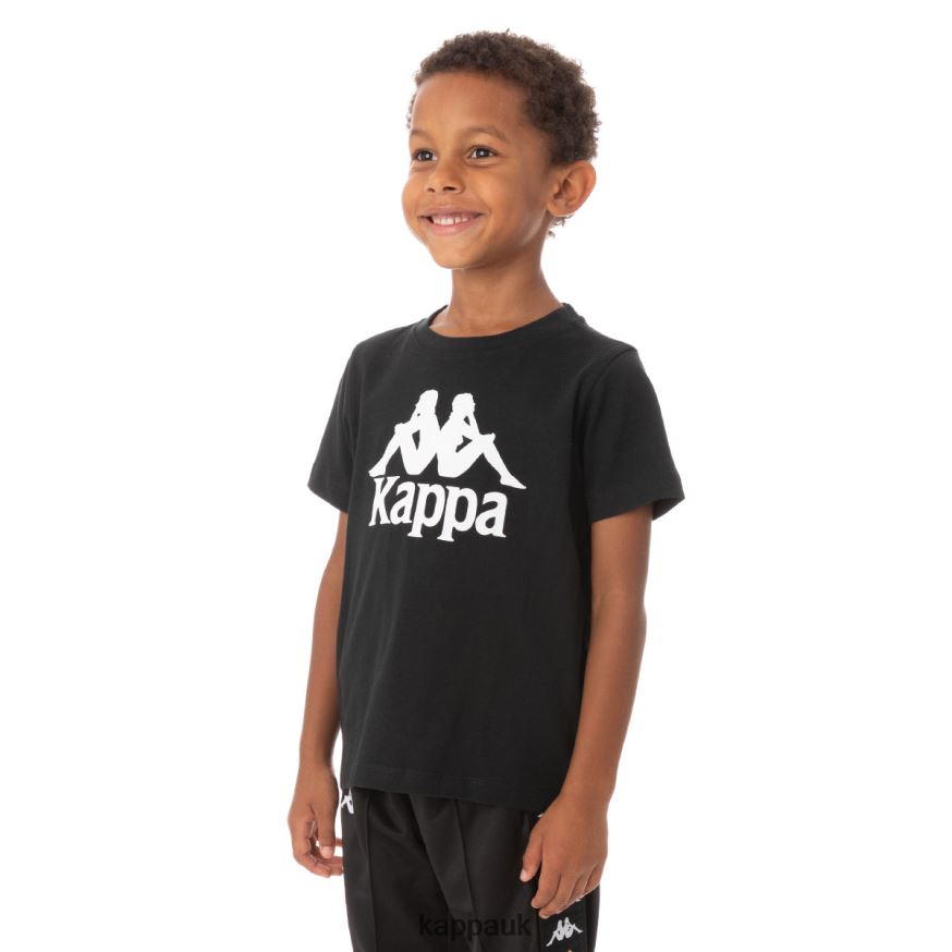 Kappa Kids Authentic Estessi T-Shirt Black Smoke 408H4N763 - Kappa UK