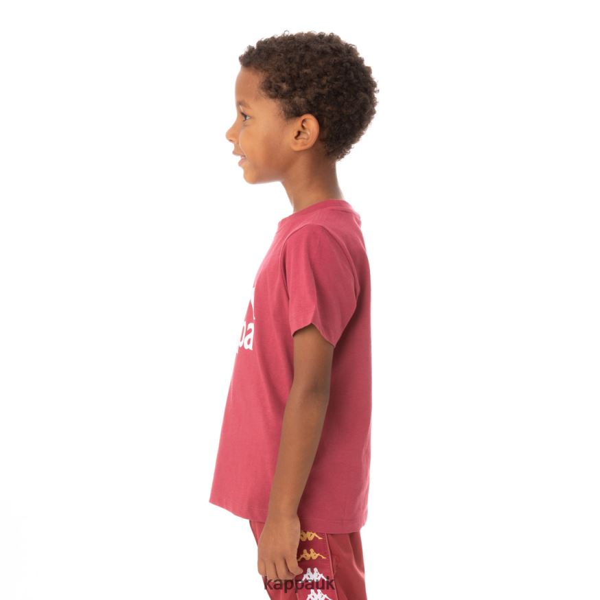 Kappa Kids Authentic Estessi T-Shirt Burgundy 408H4N762 - Kappa Tracksuit UK