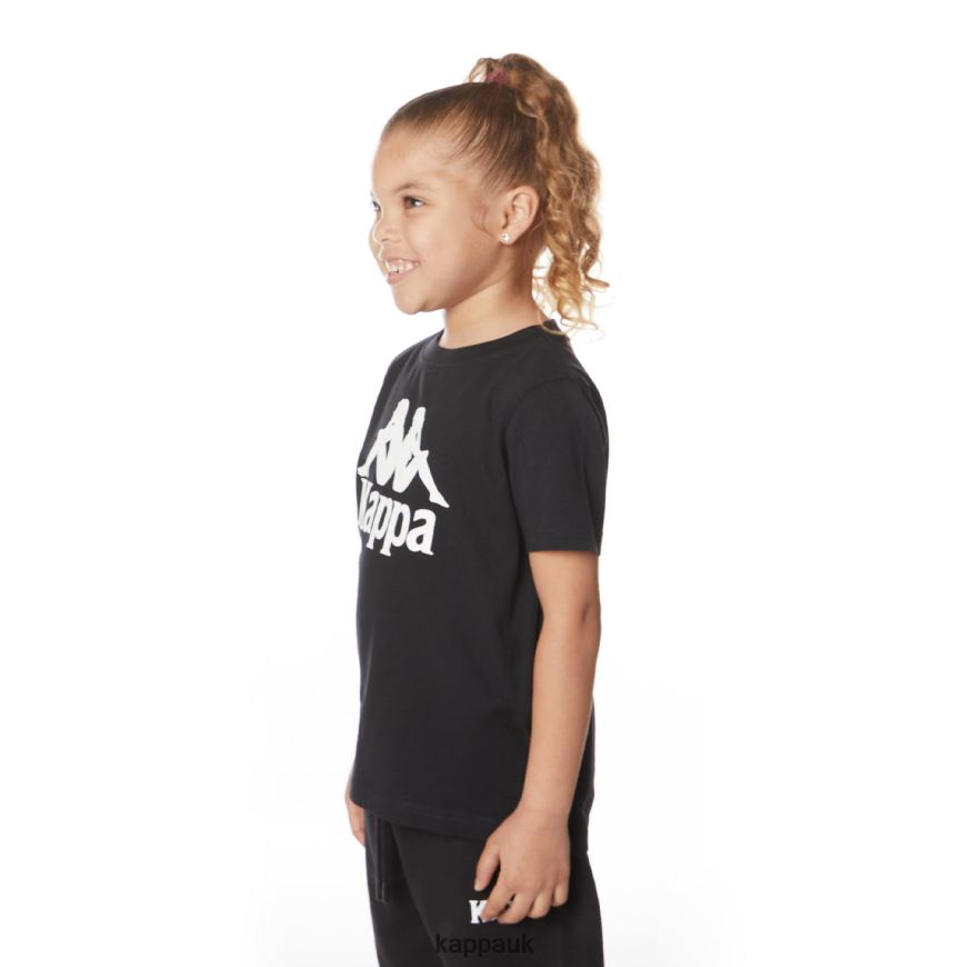 Kappa Kids Authentic Estessi T-Shirt Jet Black 408H4N651 - Kappa Tracksuit UK
