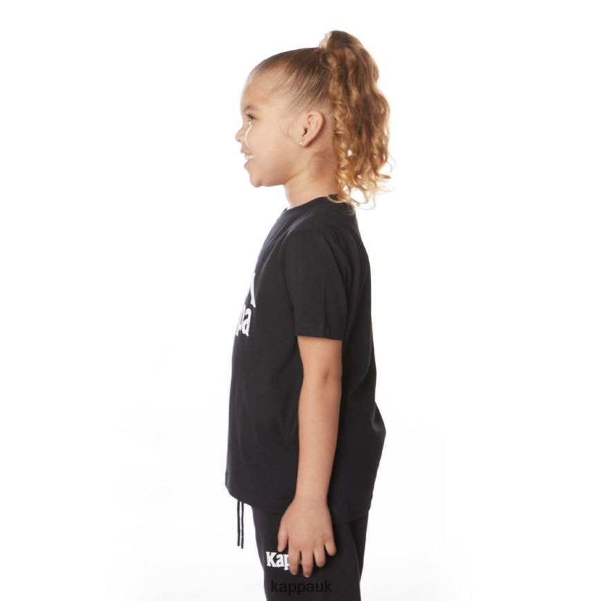 Kappa Kids Authentic Estessi T-Shirt Jet Black 408H4N651 - Kappa Tracksuit UK