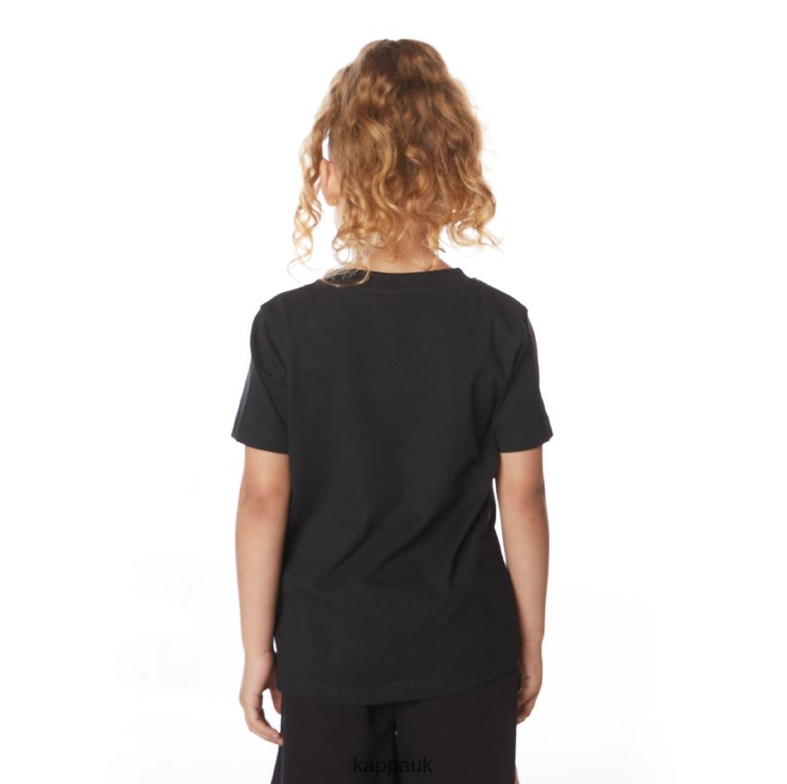 Kappa Kids Authentic Estessi T-Shirt Jet Black 408H4N651 - Kappa Tracksuit UK