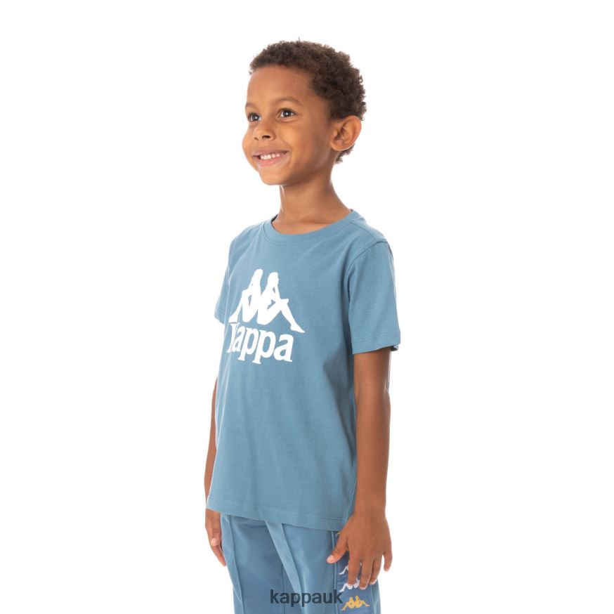Kappa Kids Authentic Estessi T-Shirt Light Blue 408H4N761 - Kappa Trainers UK