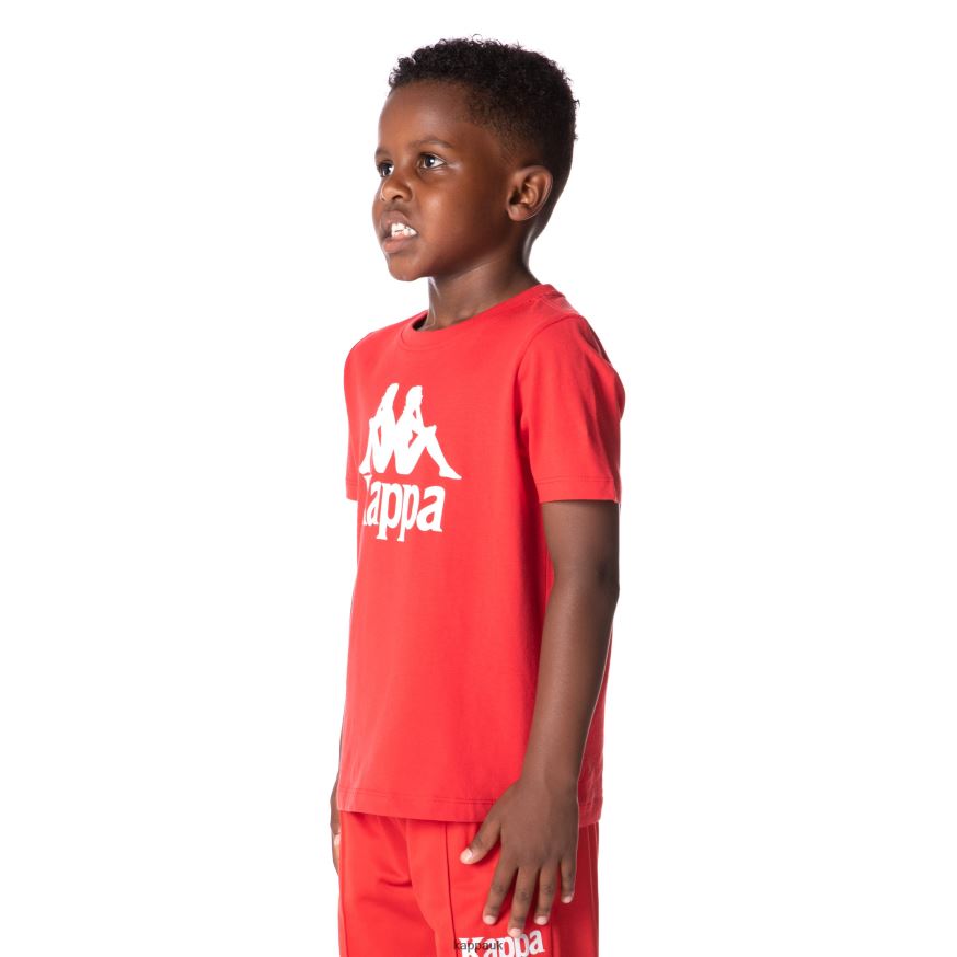 Kappa Kids Authentic Estessi T-Shirt Red 408H4N668 - Kappa Trainers UK