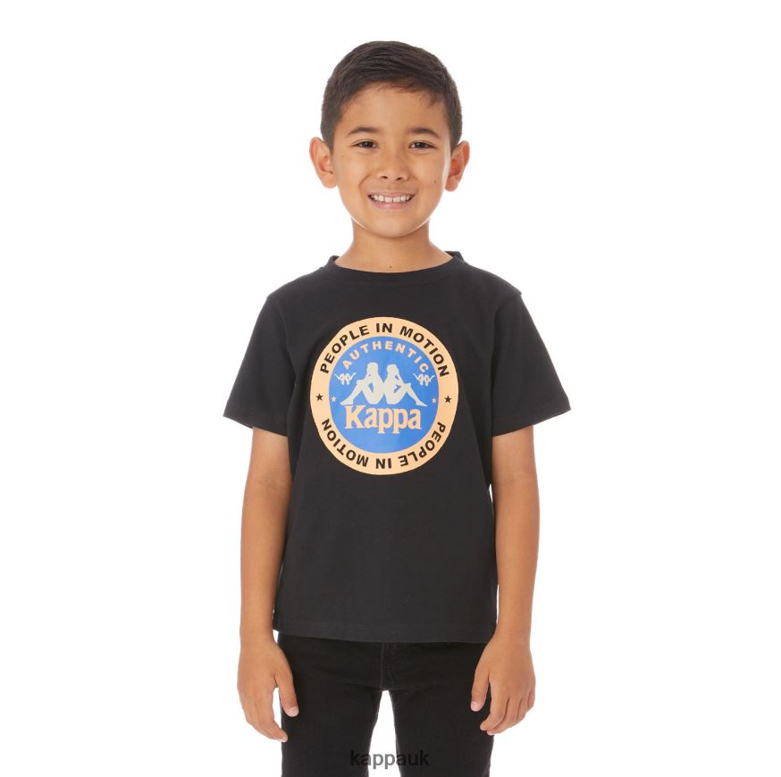 Kappa Kids Authentic Franeker T-Shirt Black 408H4N773 - Kappa Trainers UK