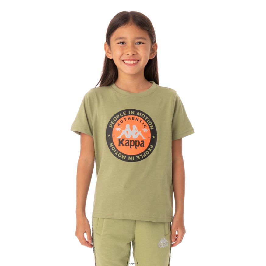 Kappa Kids Authentic Franeker T-Shirt Green Salvia 408H4N772 - Kappa UK