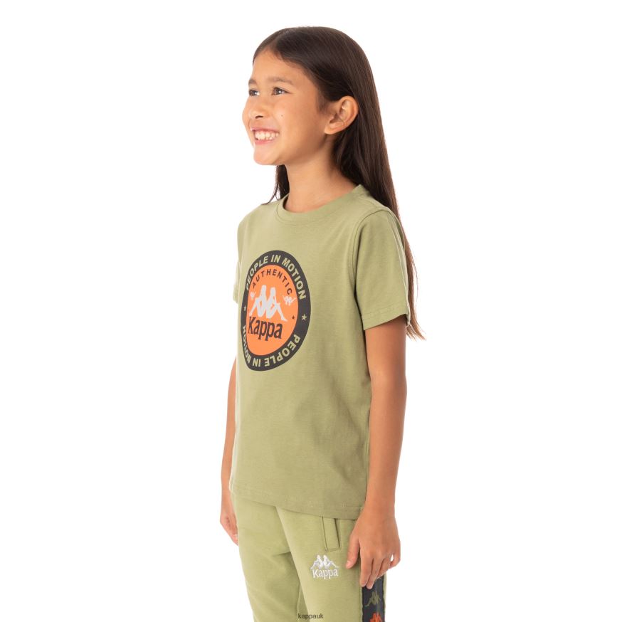 Kappa Kids Authentic Franeker T-Shirt Green Salvia 408H4N772 - Kappa UK