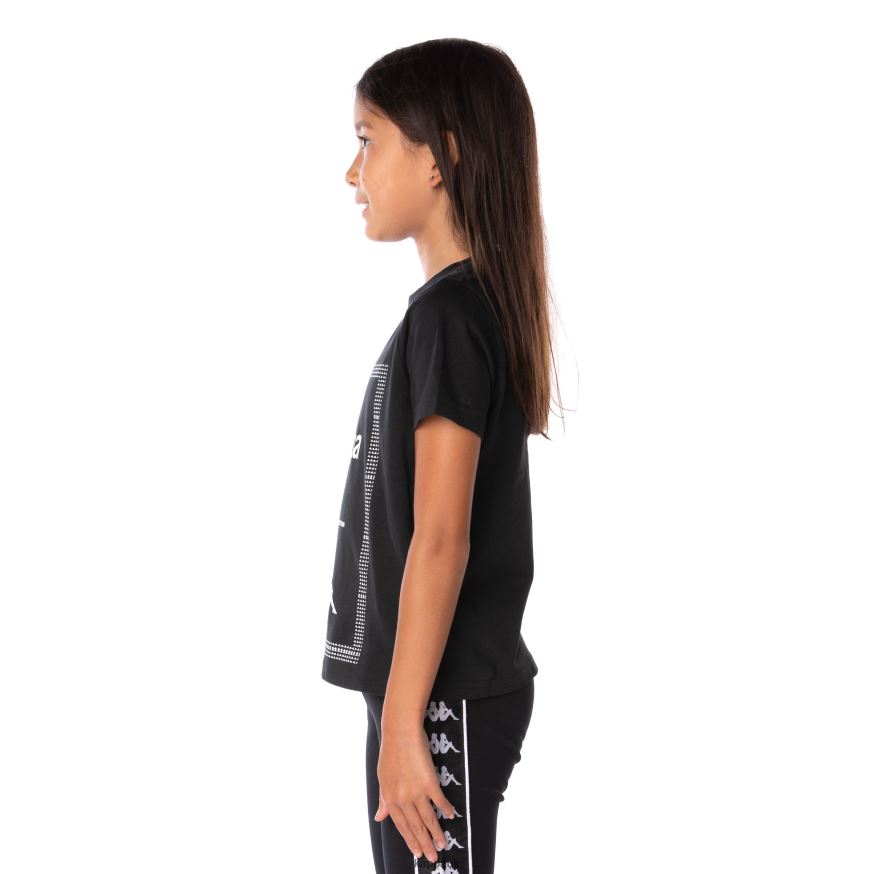 Kappa Kids Authentic Graphik Graphy T-Shirt Black Smoke 408H4N665 - Kappa Trainers UK
