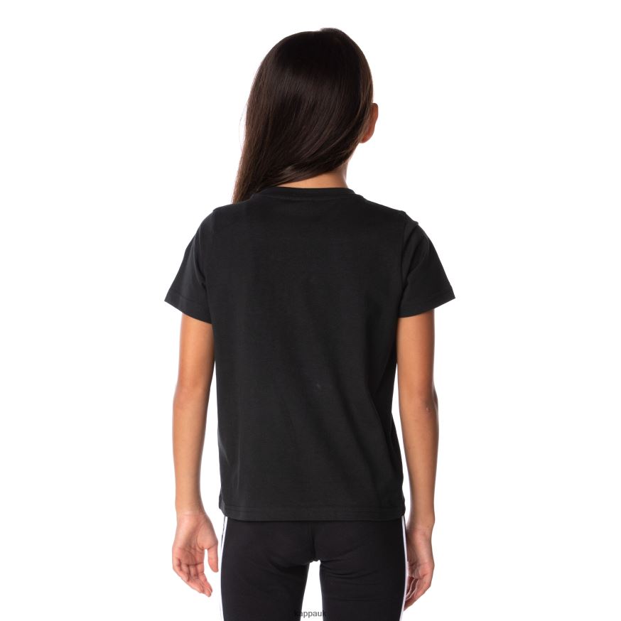 Kappa Kids Authentic Graphik Graphy T-Shirt Black Smoke 408H4N665 - Kappa Trainers UK