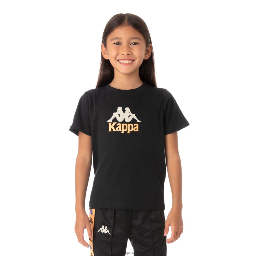 Kappa Kids Authentic Molongio T-Shirt Black 408H4N776 - Kappa Trainers UK