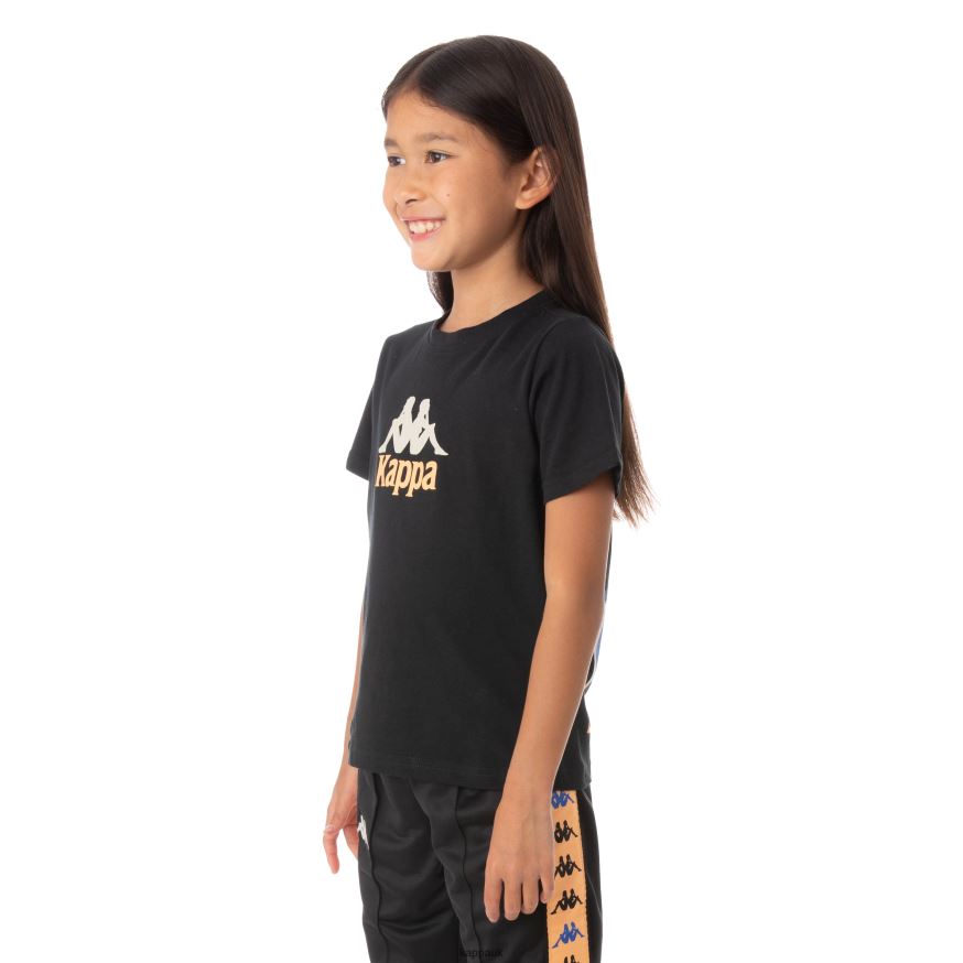 Kappa Kids Authentic Molongio T-Shirt Black 408H4N776 - Kappa Trainers UK